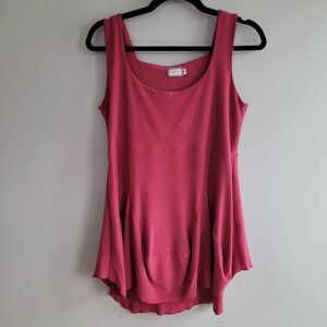 Sympli pink tank mini dress tunic stretchy comfortable leisurewear yoga sports t
